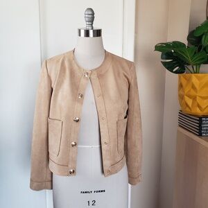 Elegant Faux Leather Suede Jacket Size Small NEW!
